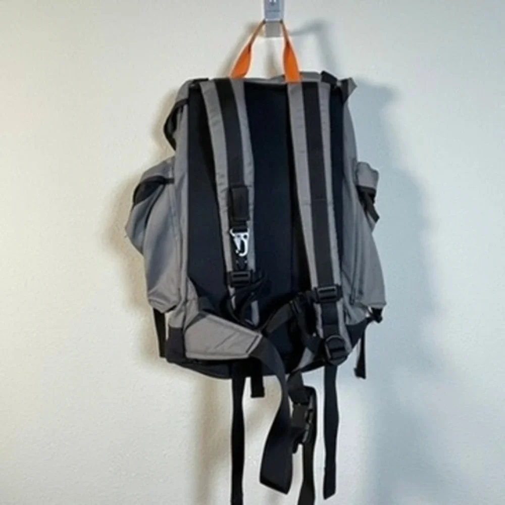 LL Bean Rucksack Backpack Unisex Large Grey Orange Gorpcore Hiking Utility‎ Bag